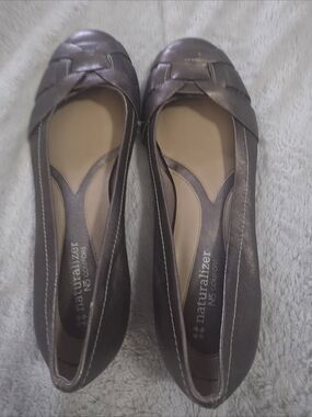 Naturalizer Metallic Bronze Women's Ballet Flats - Comfort Insole Size 9 Worn 1x